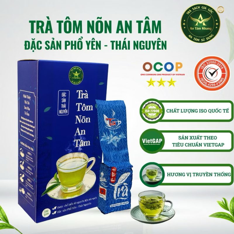 Trà Tôm Nõn - Hộp 500gam (5 gói x 100gam) Chè Thái Nguyên