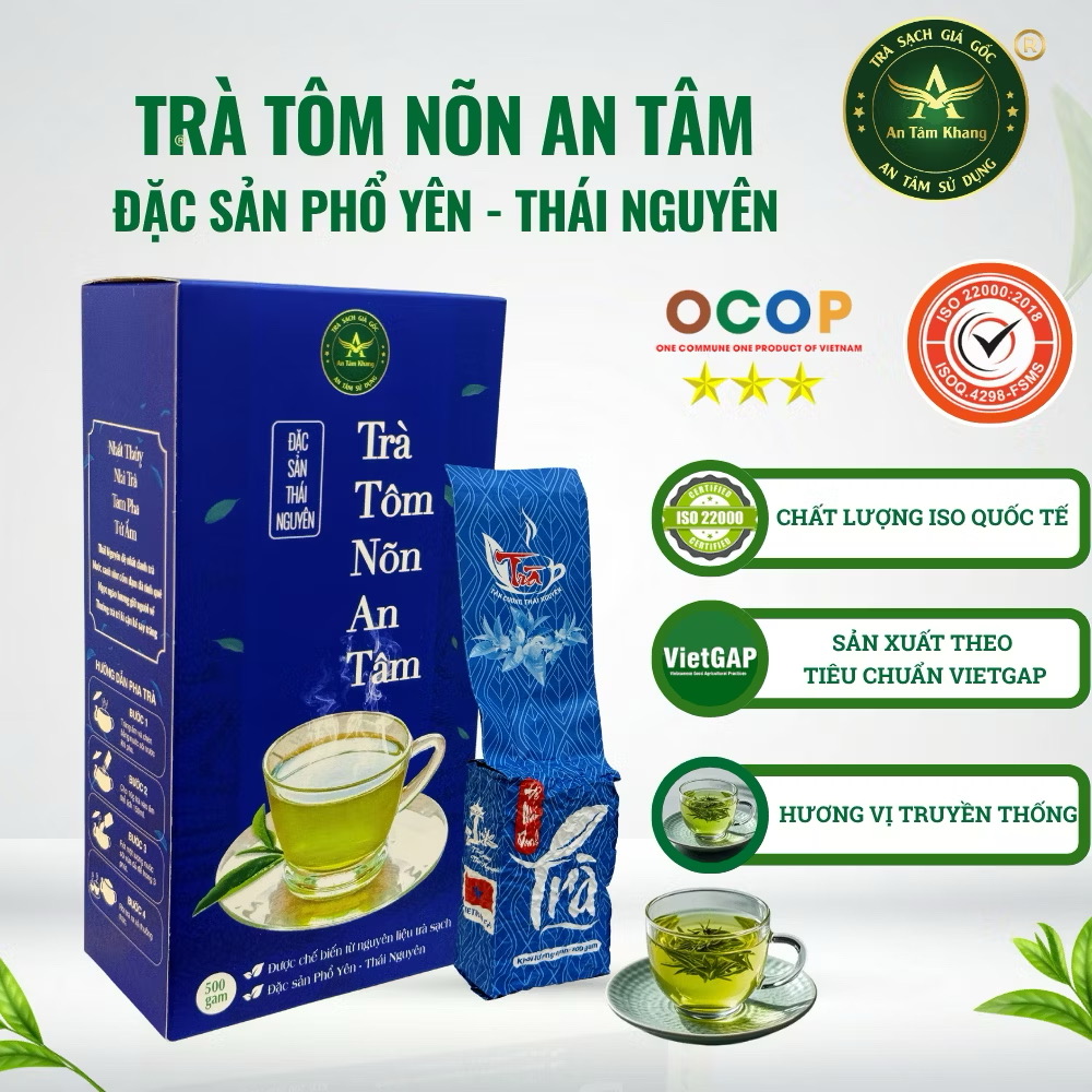 Trà Tôm Nõn - Hộp 500gam (5 gói x 100gam) Chè Thái Nguyên