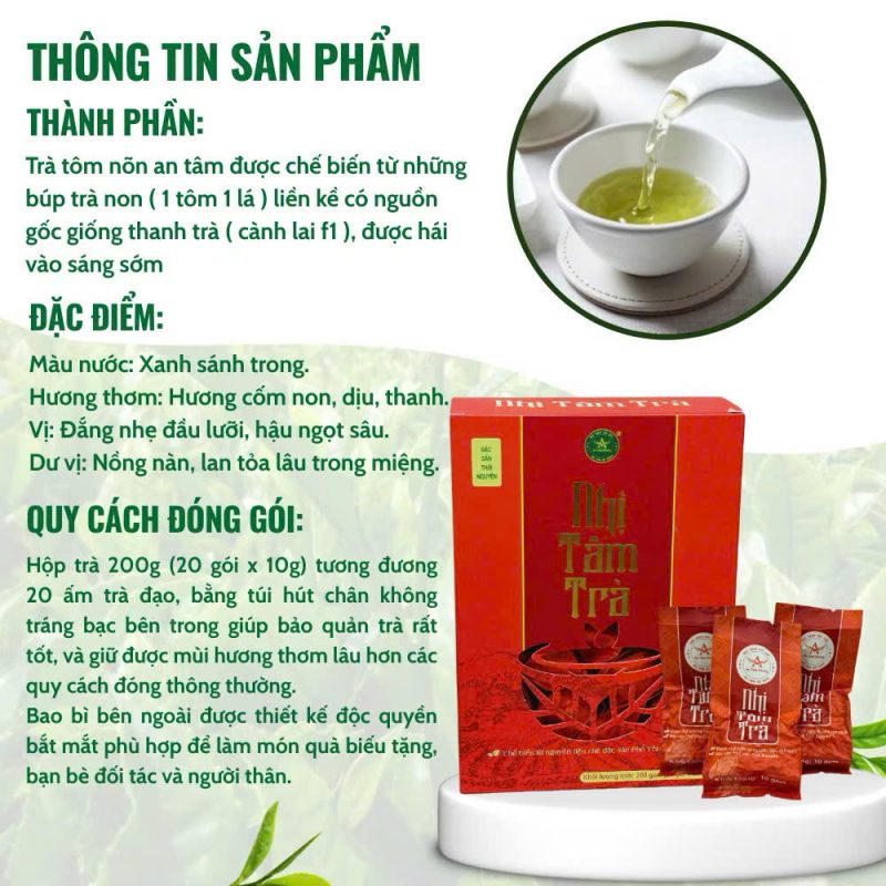 Thông tin sản phẩm trà tôm nõn An Tâm Khang 200g