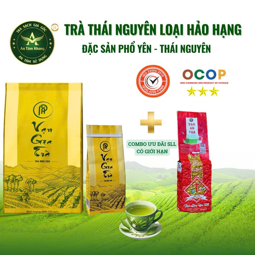Trà Móc Câu Hảo Hạng – Trà Thái Nguyên An Tâm Khang – Vị Đậm Hậu Ngọt, Quà Biếu 250g | 500g | 1kg